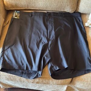 Roundtree & Yorke Black Flat Front Shorts with Elastic Waistband